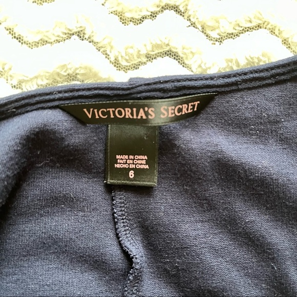 Victoria’s Secret Moda Intl’ Navy Blue Ponte Knit & Mesh Peplum Dress Sz 6 - Picture 7 of 10